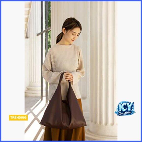 Vegan Leather Tote Bag, Oversized Hobo, Large Work Bag - Picture 6 of 7